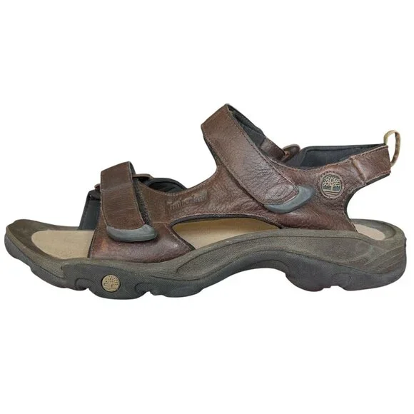 Timberland Trailway Brown Leather Sport Hiking Sandal Shoes BFSP Mens Size 13 M